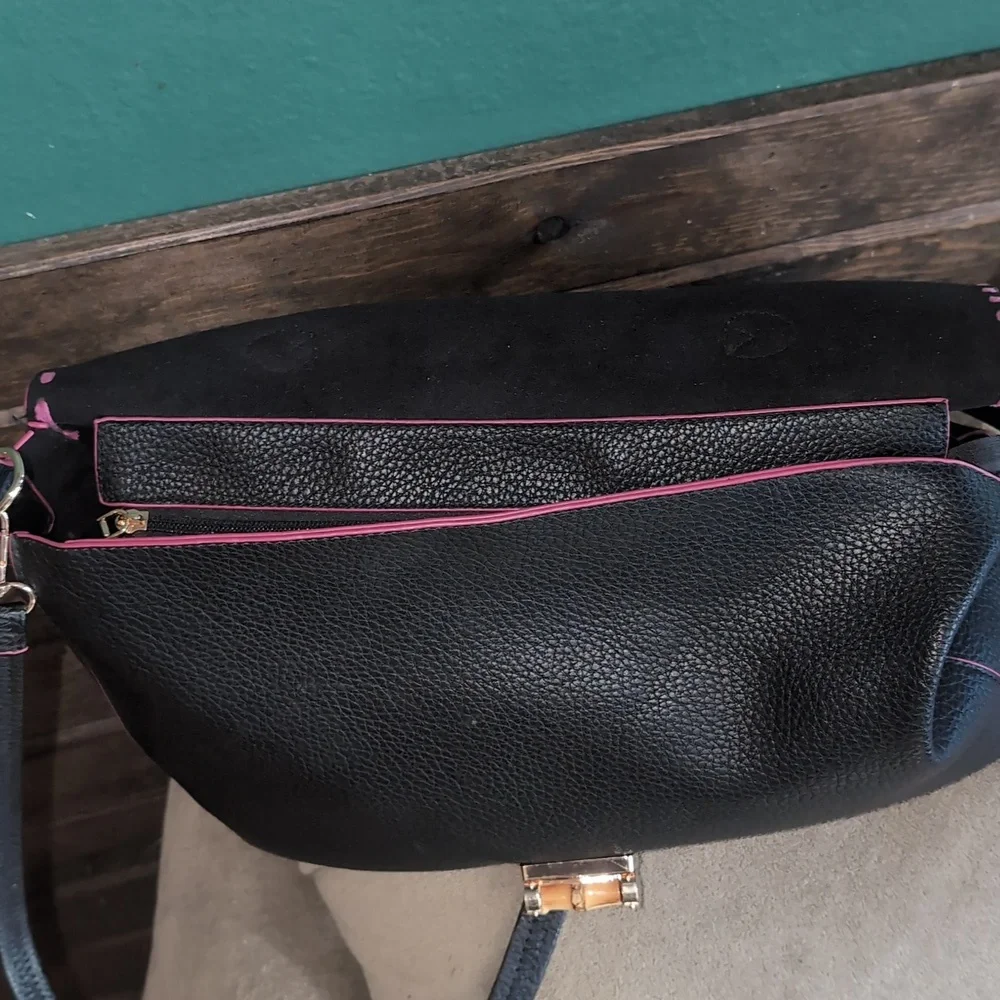 Montana West Black and Pink Crossbody Bag - Picture 7 of 9